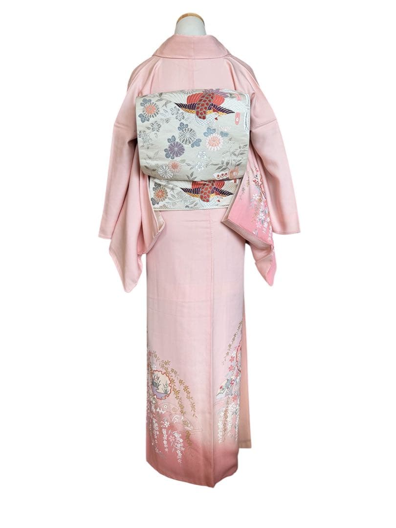 Rin様専用 高級訪問着 金彩友禅 枝垂れ桜 雪輪 ピンク - メルカリ