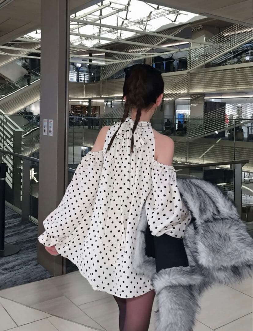 トリートユアセルフ ソフィードットリボンチュニックブラウス - メルカリ