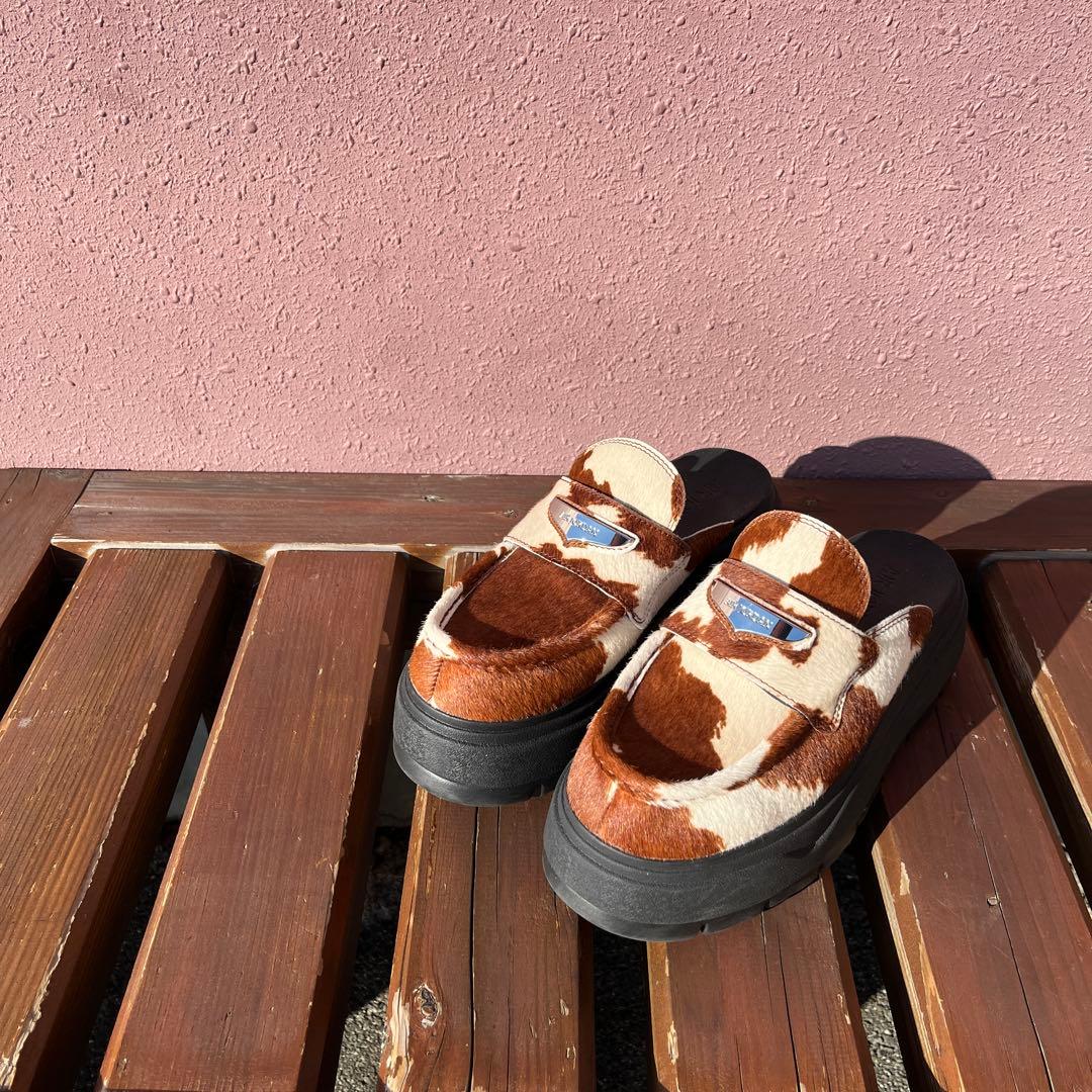 美品】エアジョーダン ミュール ローファー カウプリント 25cm - メルカリ