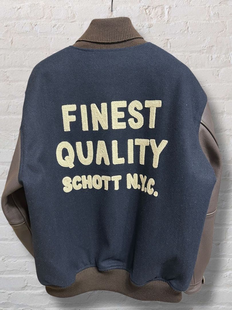 Schott N.Y.C. スクーカム レザースタジャン XL 刺繍 美品 - メルカリ