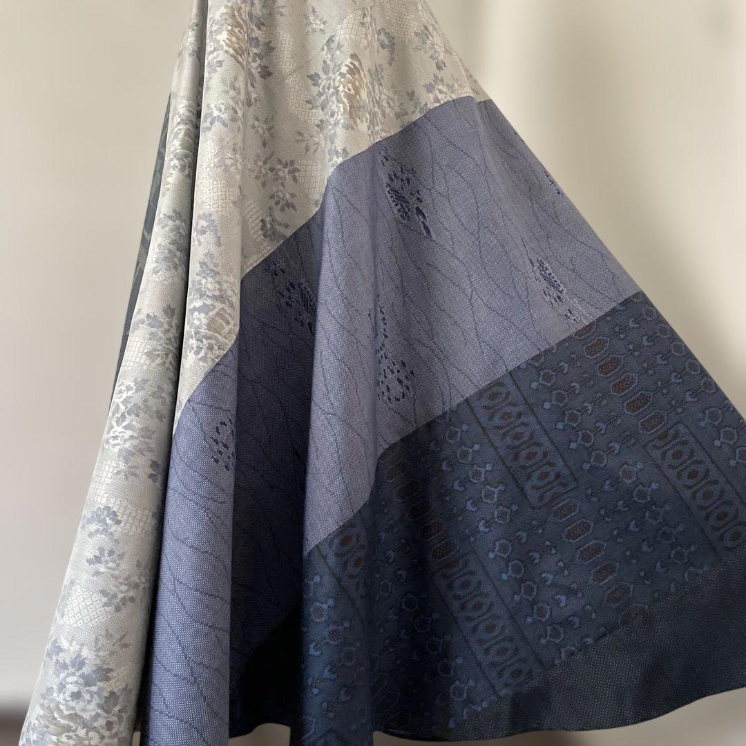 着物ワンピーステントラインマキシ丈《17》大島紬(証紙付きや7マルキ含む)等