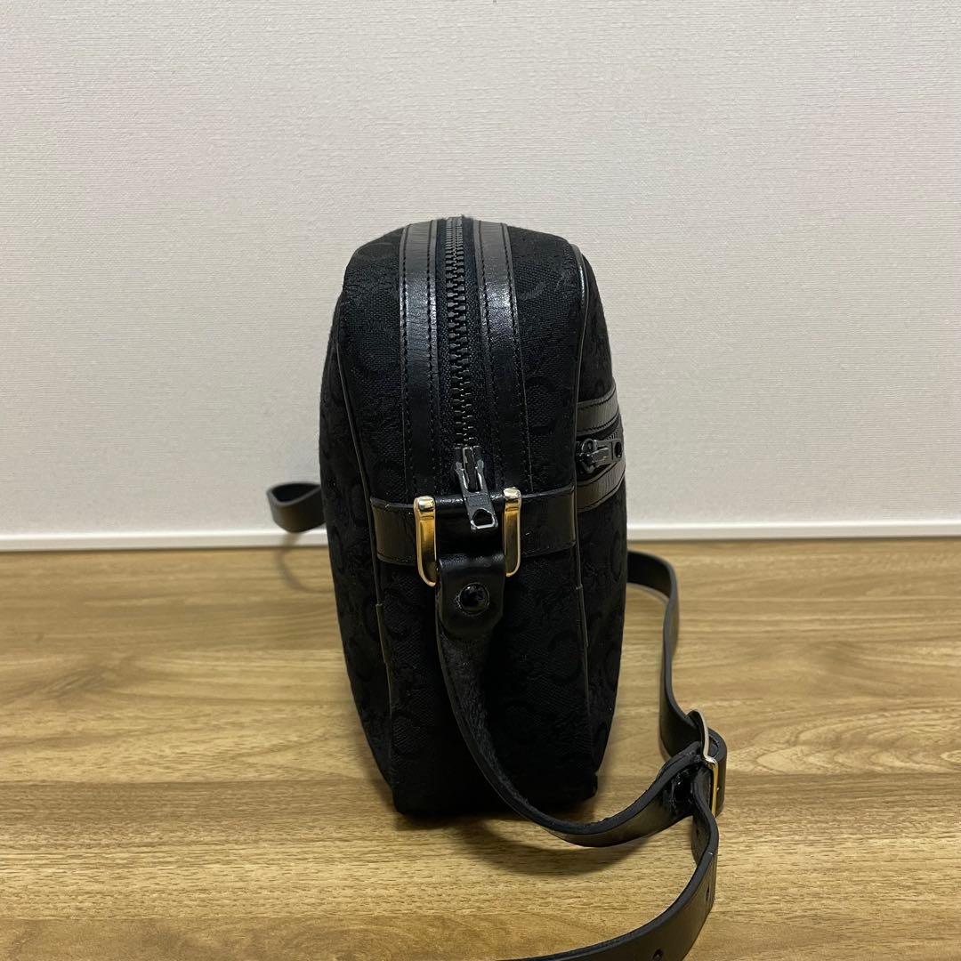 《美品》CELINE（セリーヌ）キャンパス×レザー ショルダーバッグ ブラック