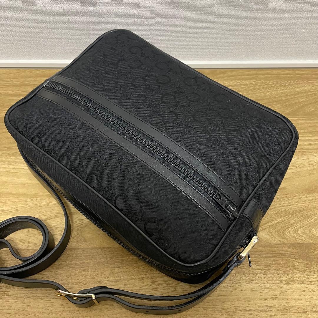 《美品》CELINE（セリーヌ）キャンパス×レザー ショルダーバッグ ブラック