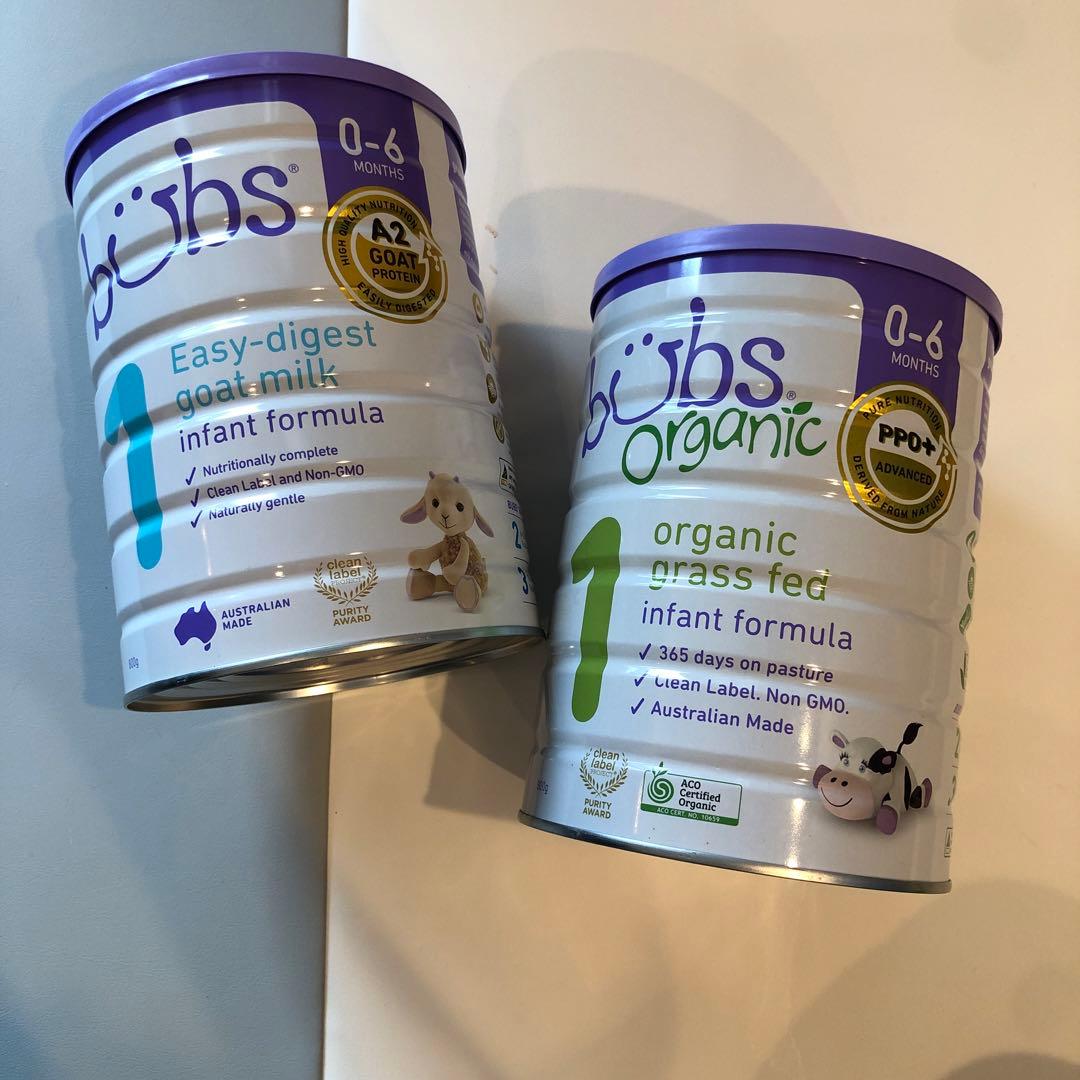 bubs バブズ 粉ミルク800gステップ1(0〜6ヶ月)×2缶セット Bubs（バブズ）オーガニック Organic 粉ミルク ステップ1（0〜6カ月