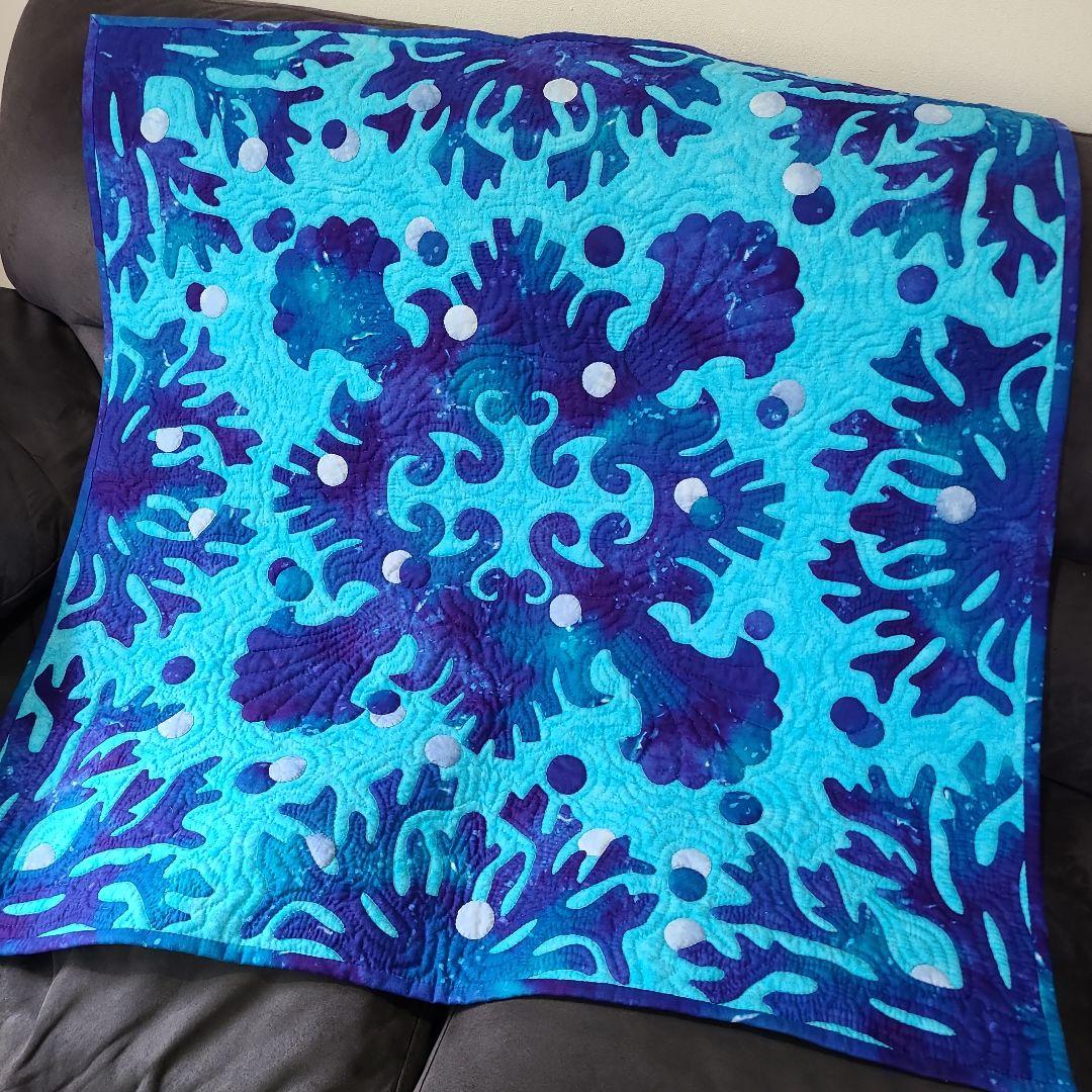 ハワイアンキルトタペストリー 海のキルト