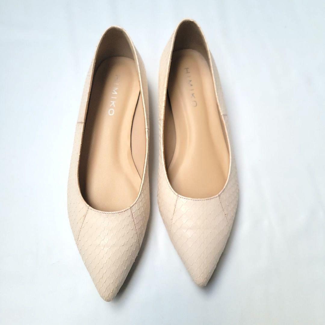 美品 HIMIKO On Bleue 卑弥呼 本革フラットパンプス 24.5cm