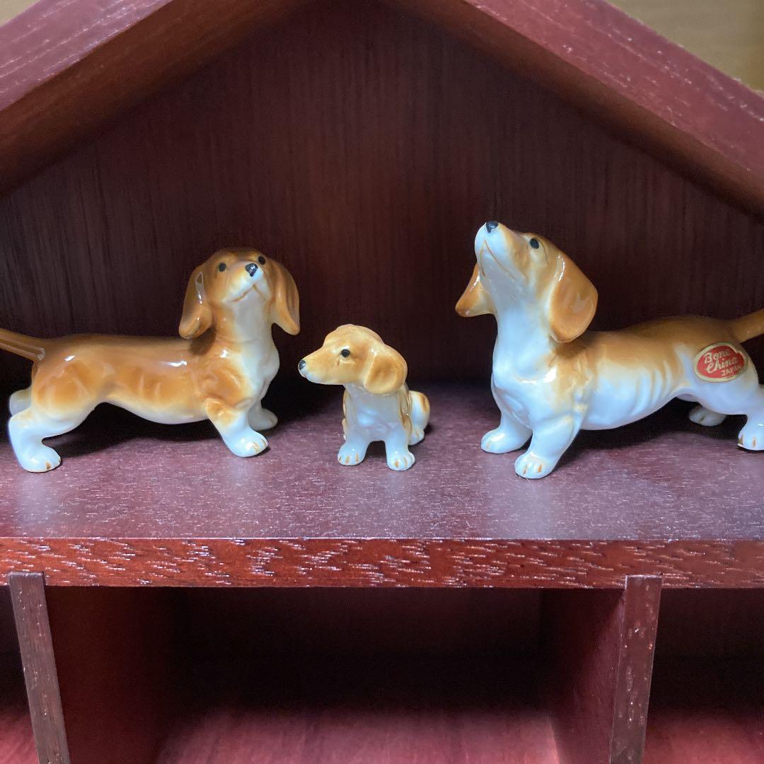 昭和 レトロ ボーンチャイナ 置物 陶器 ミニチュア イヌ 犬 レア