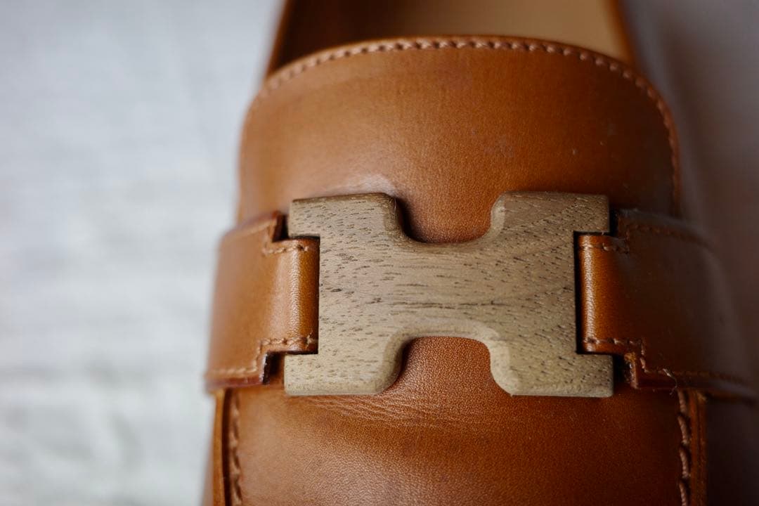 正規品・極美品】 HERMES ローファー 36.5 木製Hバックル 箱付き - 靴