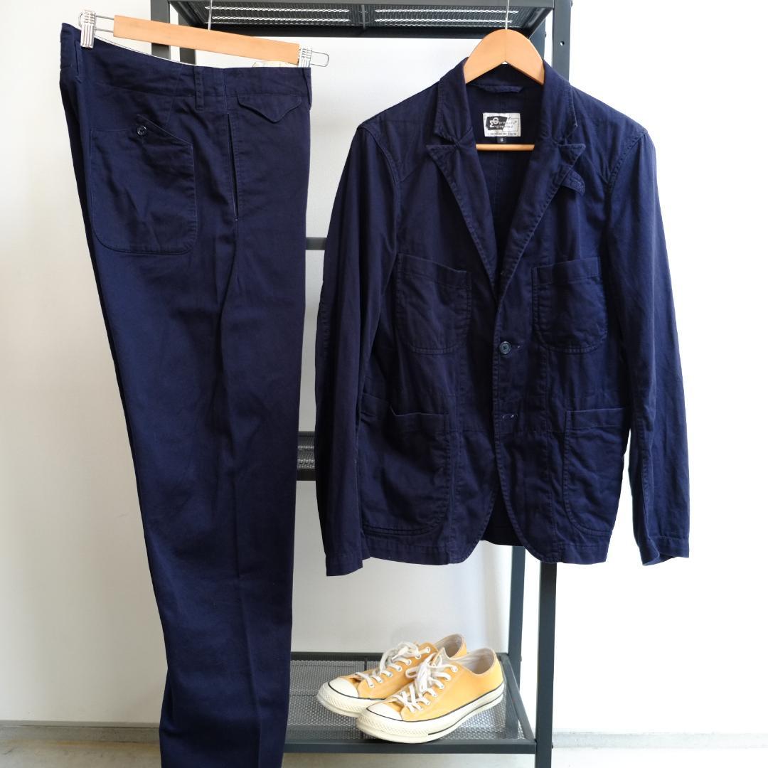 【名作】Engineered Garments コットンセットアップ ネイビー クラシカルで新しいEGのセットアップスタイル【ENGINEERED GARMENTS
