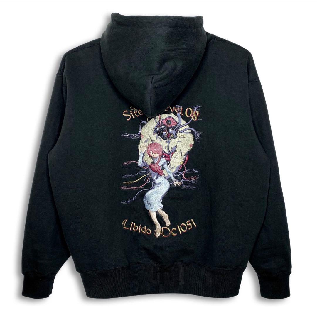 serial experiments lain 刺繍 ジップパーカー ブラック - メルカリ