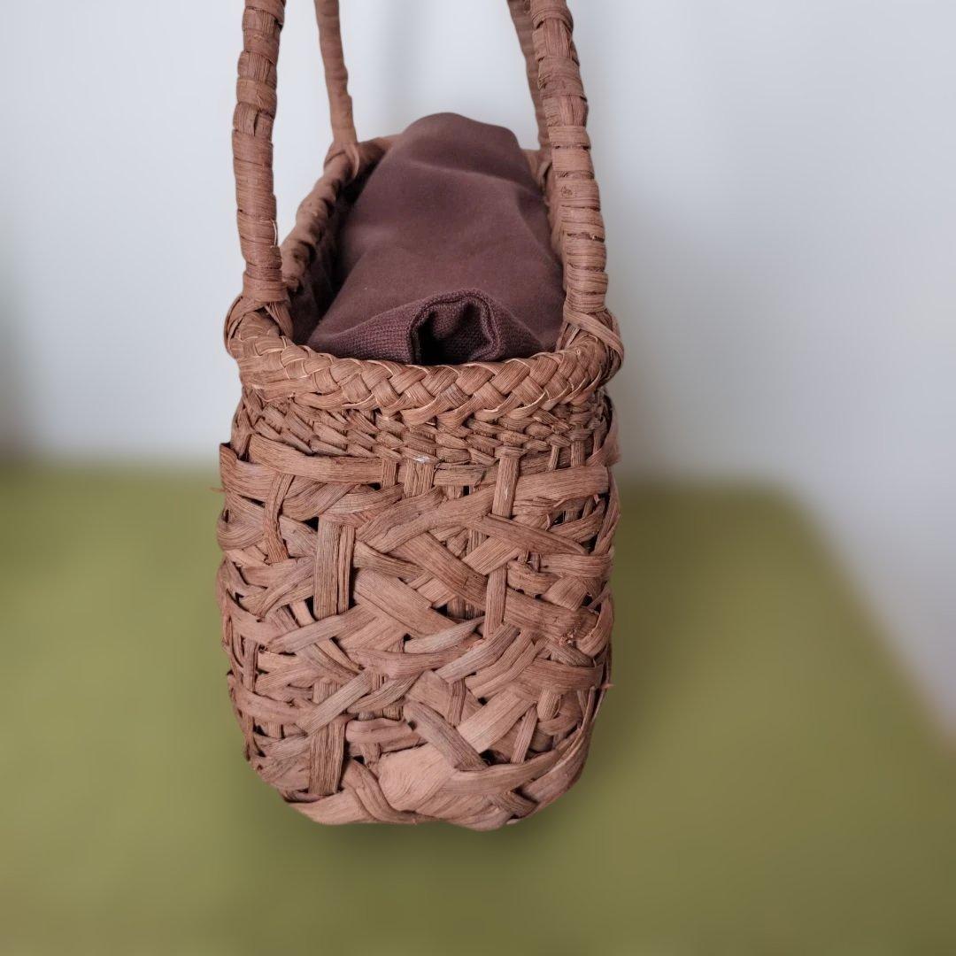 山葡萄やたら編み籠バック 約高さ17横23幅10 - メルカリ