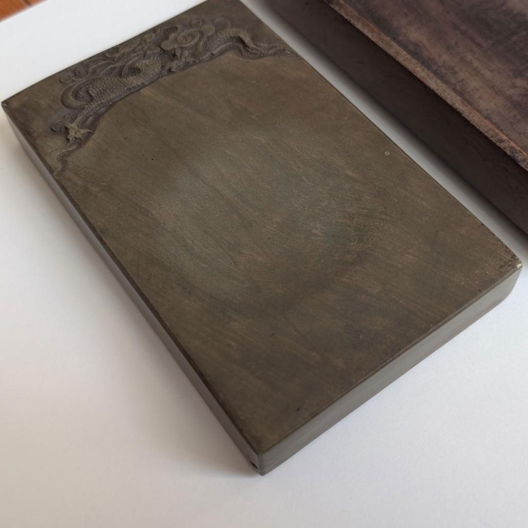 龍彫刻】硯（すずり） 木箱付き 書道具 骨董 アンティーク - メルカリ