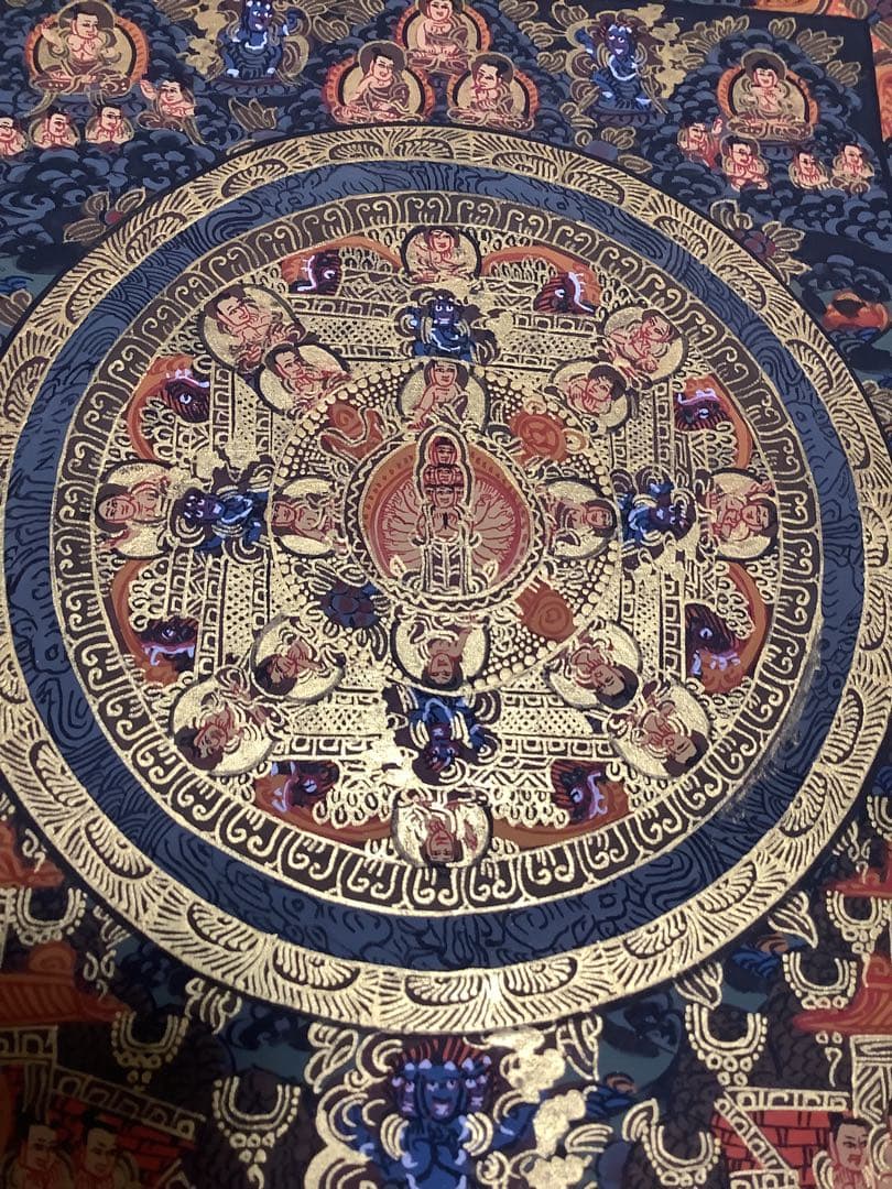 《 チベット密教　新品　1点物 》 手描き　釈迦　仏陀　曼荼羅　仏教　密教　33