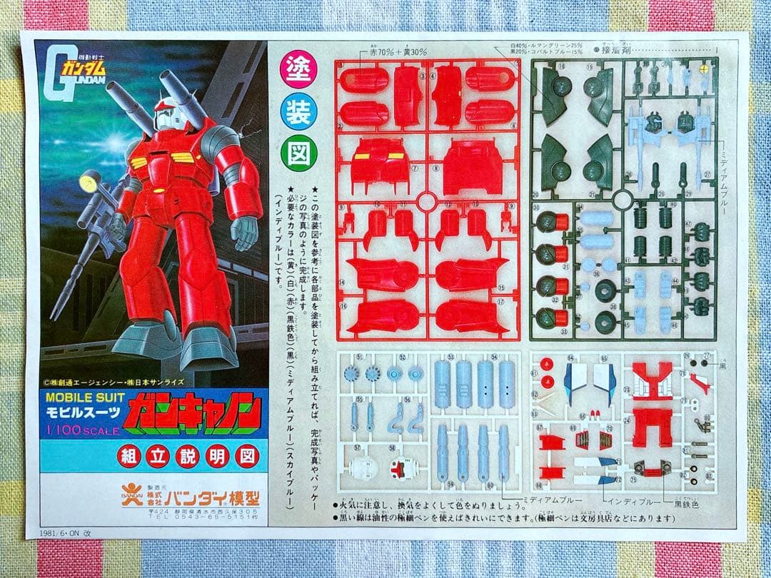 当時モノ ヴィンテージ 旧バンダイ模型 バンザイマーク 1/100 ガン