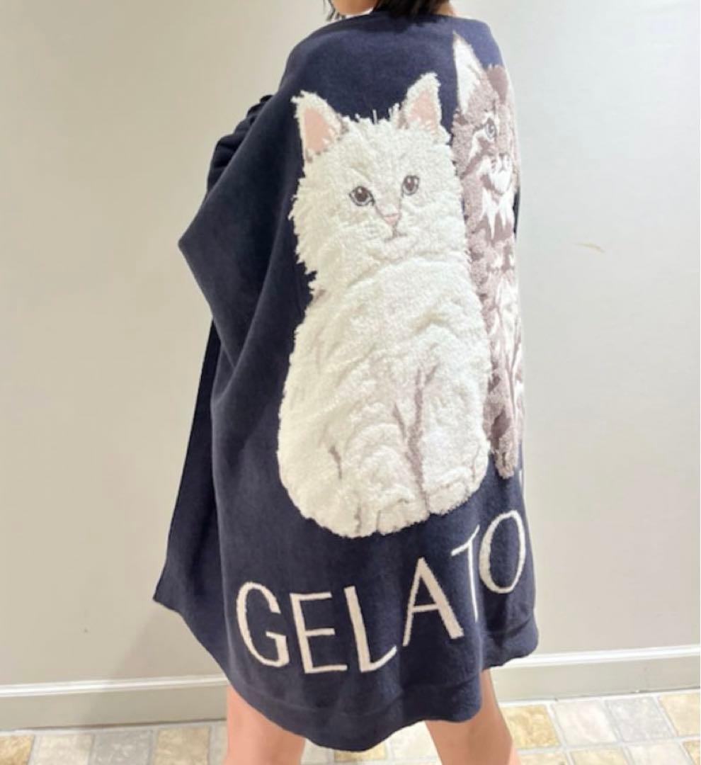 新品 ジェラートピケ ツインキャットジャガードブランケット 毛布