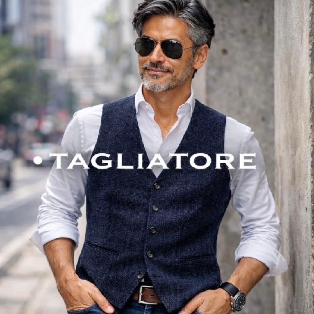 TAGLIATORE タリアトーレ ジレ ベスト ソリッド 無地 ネイビー - メルカリ