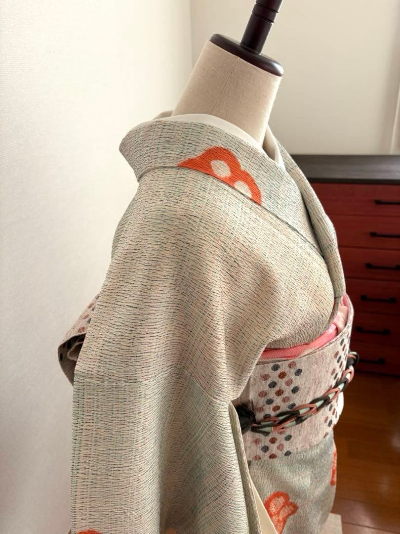 ❤️大人可愛い総絞り　舞花文様　超美品　新品畳紙付き