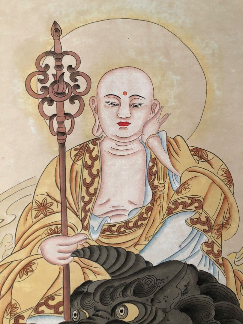 張大千 法界光明 掛け軸 四尺 中国絵画 書画 手描き 仏画 人物図 仏教