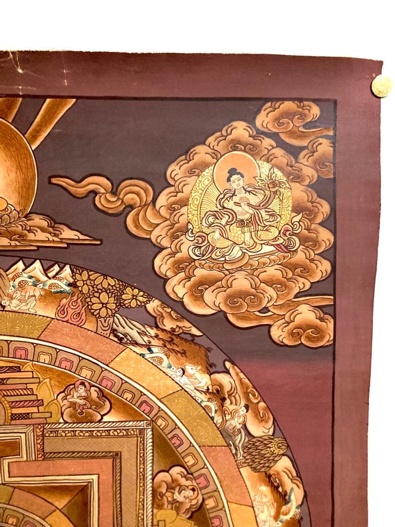 チベット 曼荼羅 マンダラ カーラチャクラ 仏画 タンカ 掛軸 観音 菩薩