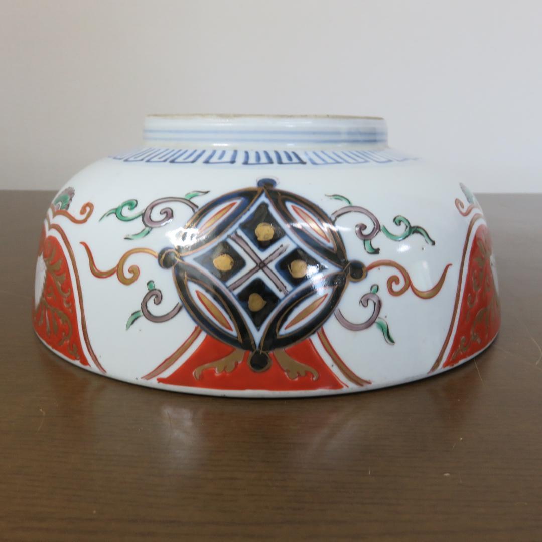 中鉢 大鉢 丼 金彩 色絵付け 花文様 山水 海 歪み 銘あり 窯傷 - メルカリ