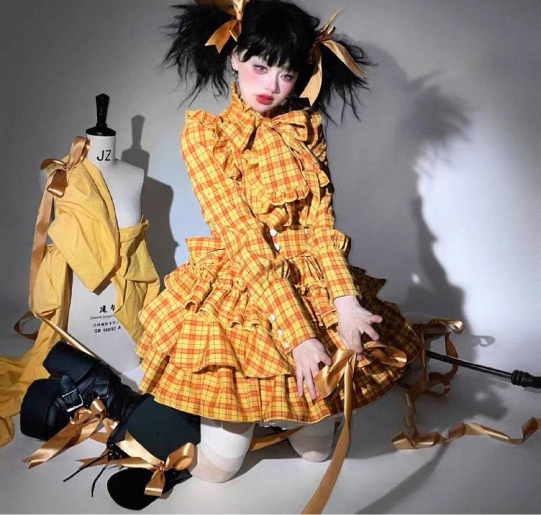 CATCOCOON イエローチェックセットアップ - メルカリ