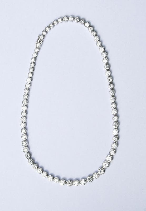 テニスネックレス・ゲルマニウム入り<260131> ゲルマニウム 純チタン ゲルマニウムネックレス シルバー Titanium