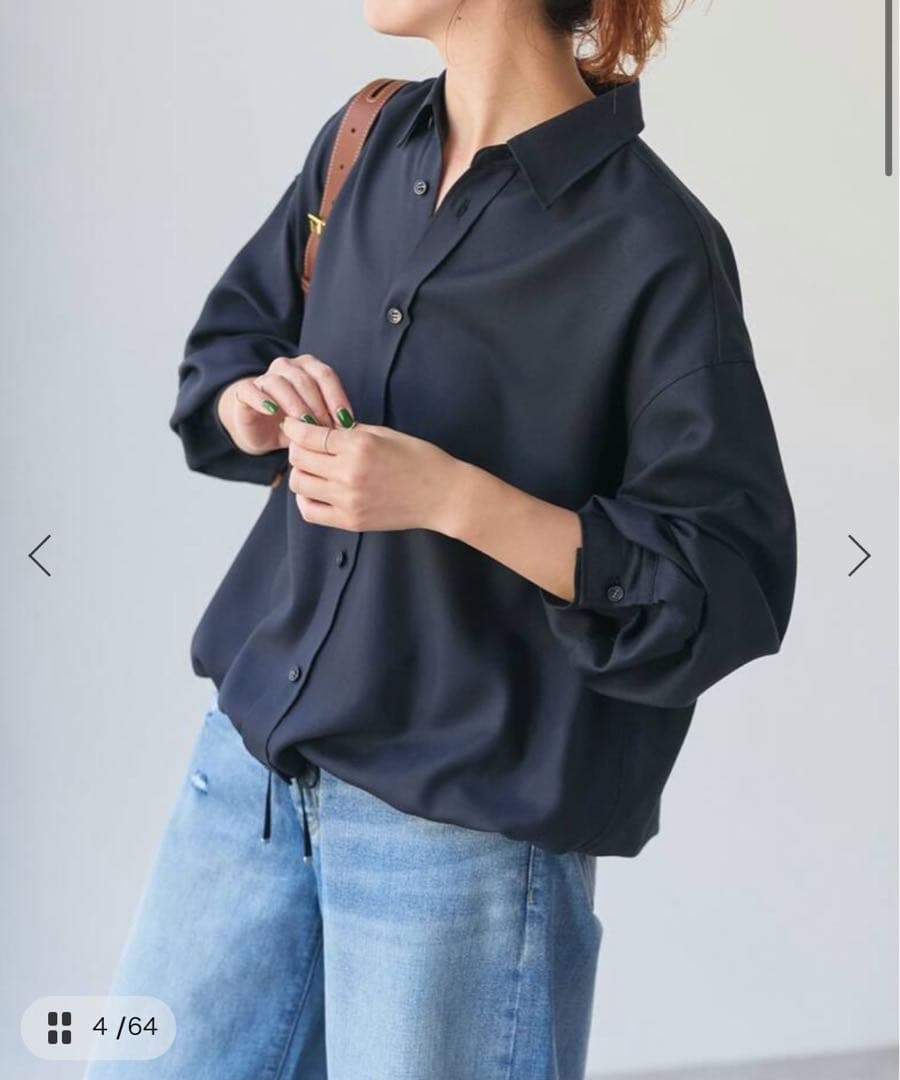 【完売品】ウールライクヘムギャザーシャツ　spick&span 完売品 スピックスパンspickandspan ウールライクヘムギャザーシャツ