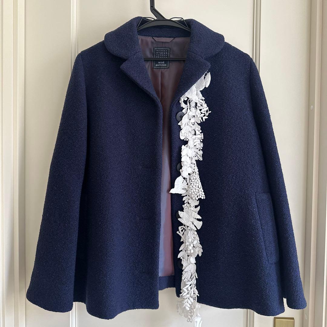 ミナペルホネン・コート 定価11万 ミナペルホネン mina perhonen xa6613 timbre キルティング
