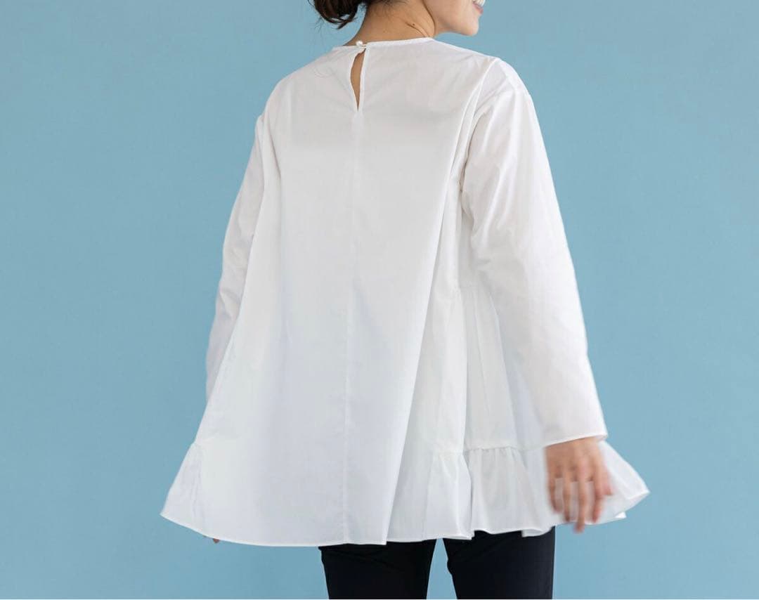 新品タグ付き】2025 Sono ソーノ チュニックブラウス ホワイトAライン
