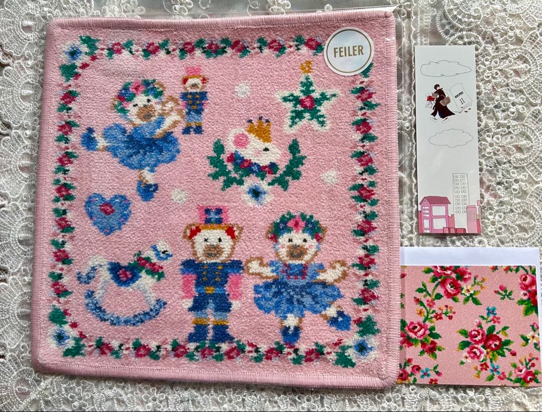 新品】フェイラー リーベ＆リリアザナットクラッカー ハンカチ（WEB