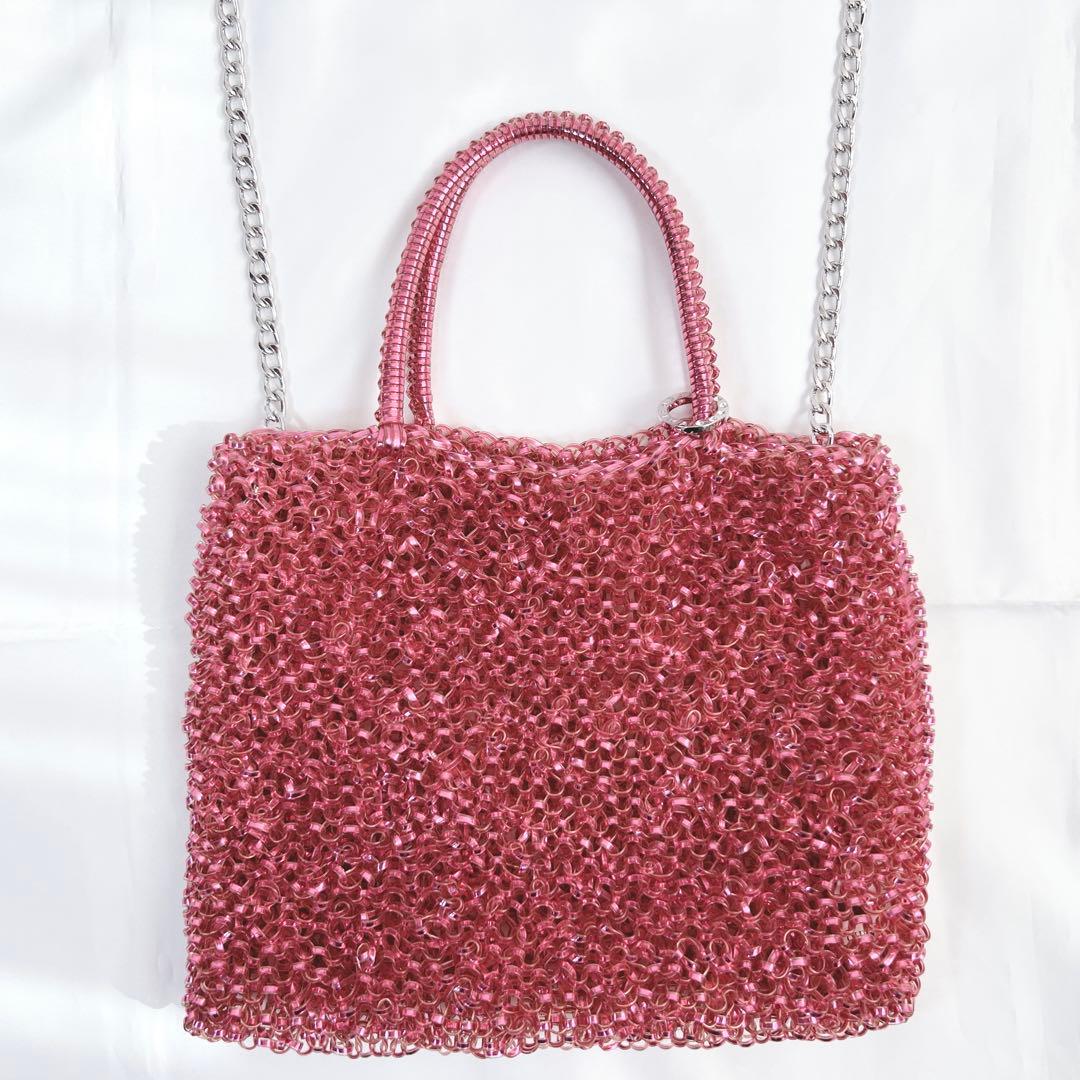 美品✨ アンテプリマ スタンダードスクエア ミディアム フクシアピンク