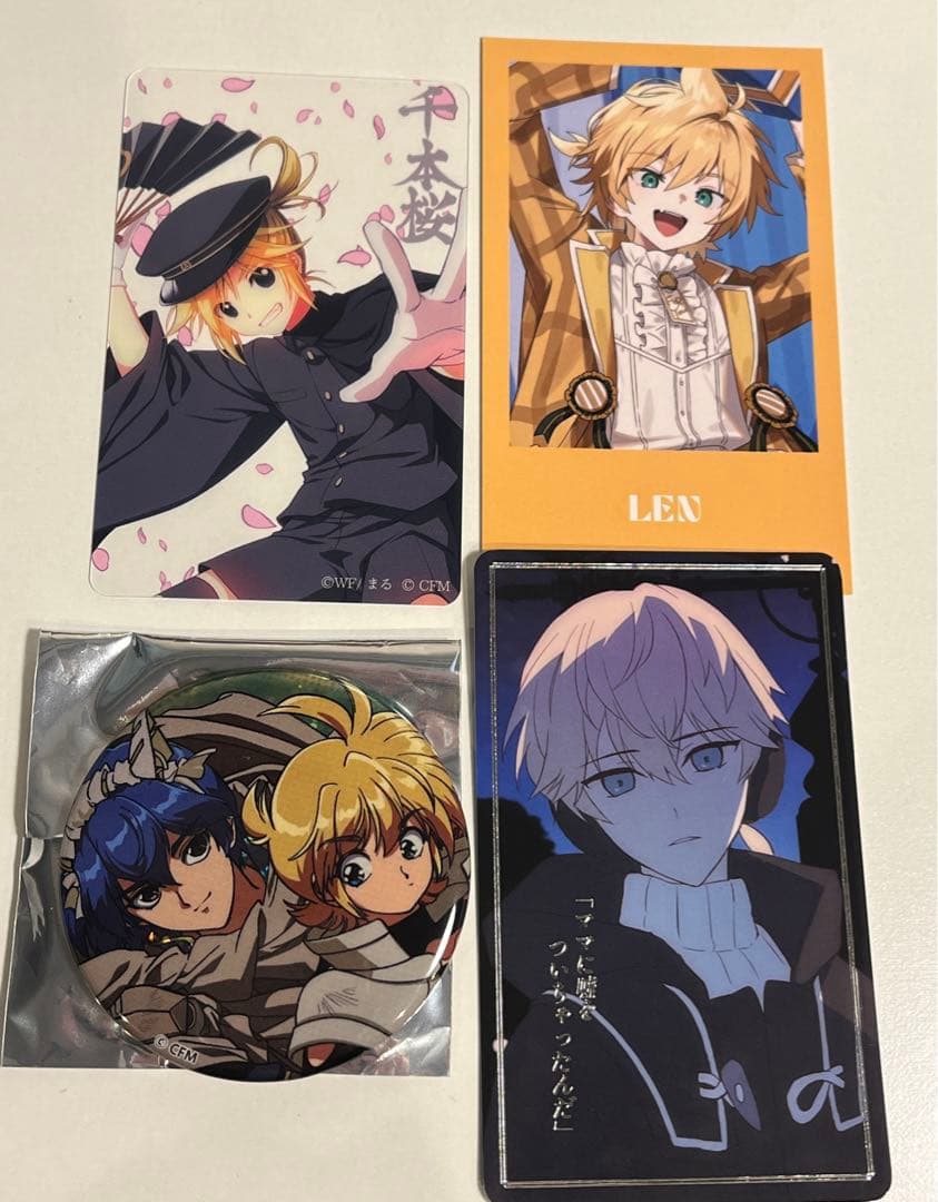 鏡音レン スノーマン 千本桜 カード 缶バッジ 怪盗ヘブンズナイツ