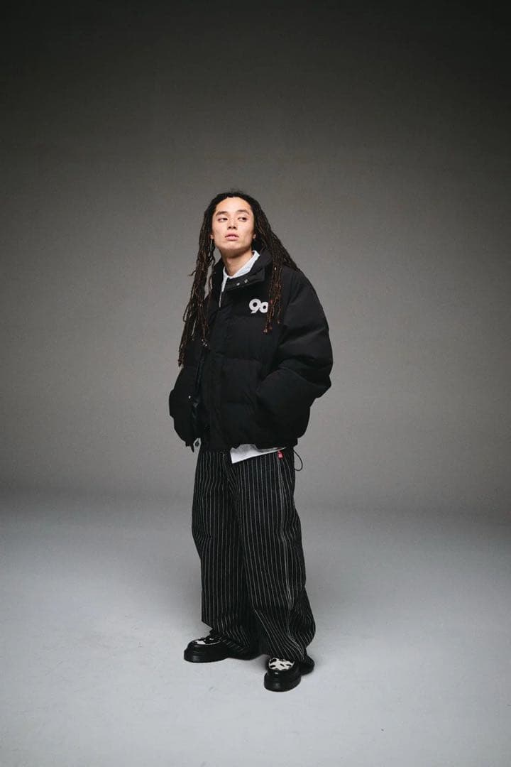 9090 90 Logo Rich Puffer Jacket Black M