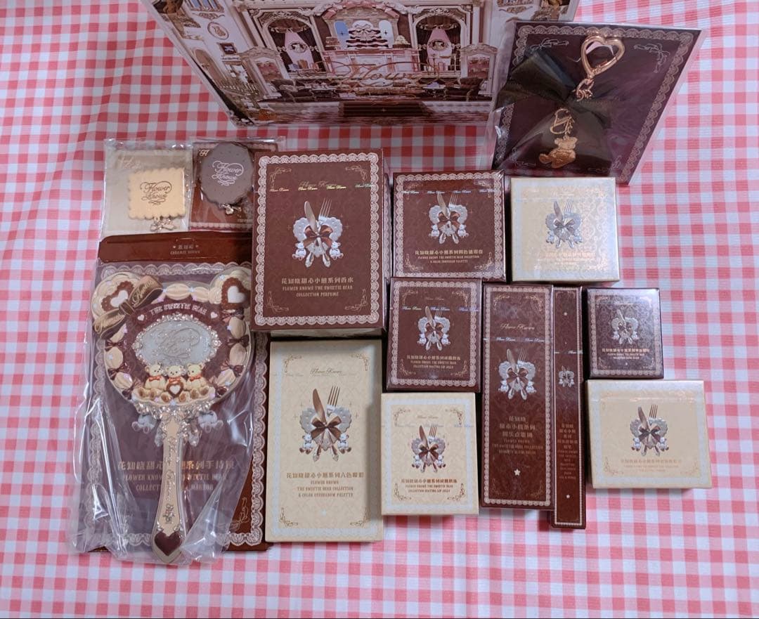 【未使用】フラワーノーズ　スウィーティーベアコレクション豪華14点ブラウンセット Flower Knows（フラワーノーズ） スウィーティーベアコレクション アイ