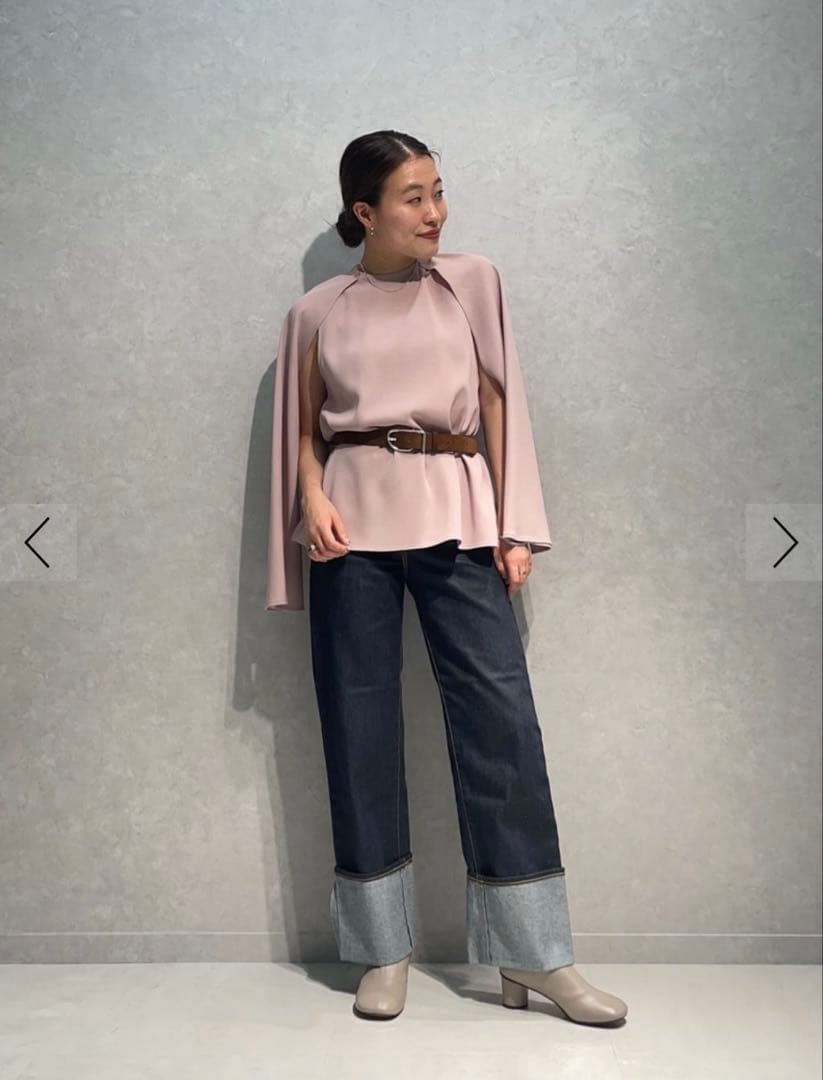 新品未使用】24aw BACCA ジョーゼットサテン 2WAYポンチョブラウス