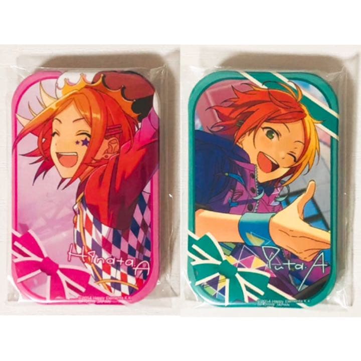 新品☆あんスタ【2wink】一番カフェ☆スクエア☆缶バッジ☆2点セット
