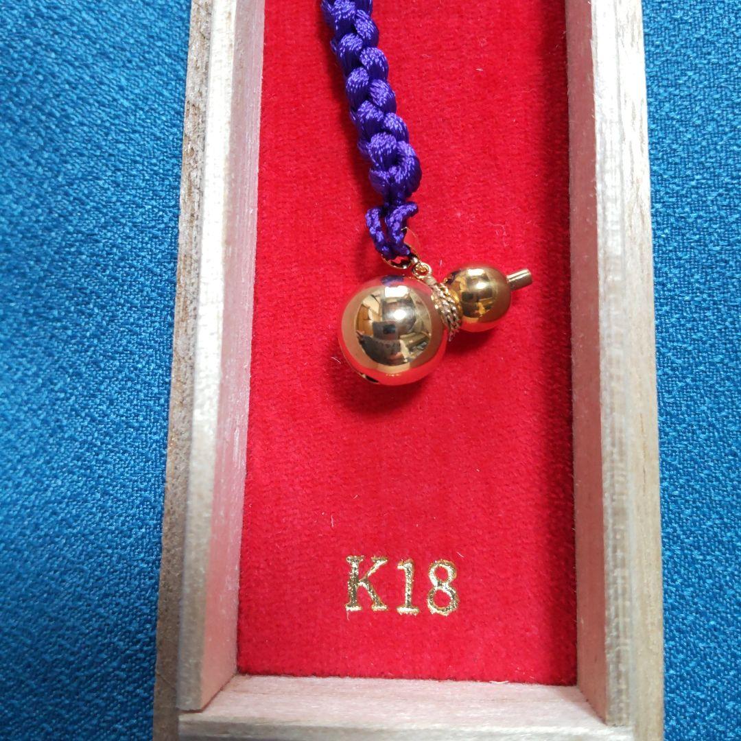 K18 18金 根付け・ストラップ ひょうたん型 鈴 - メルカリ