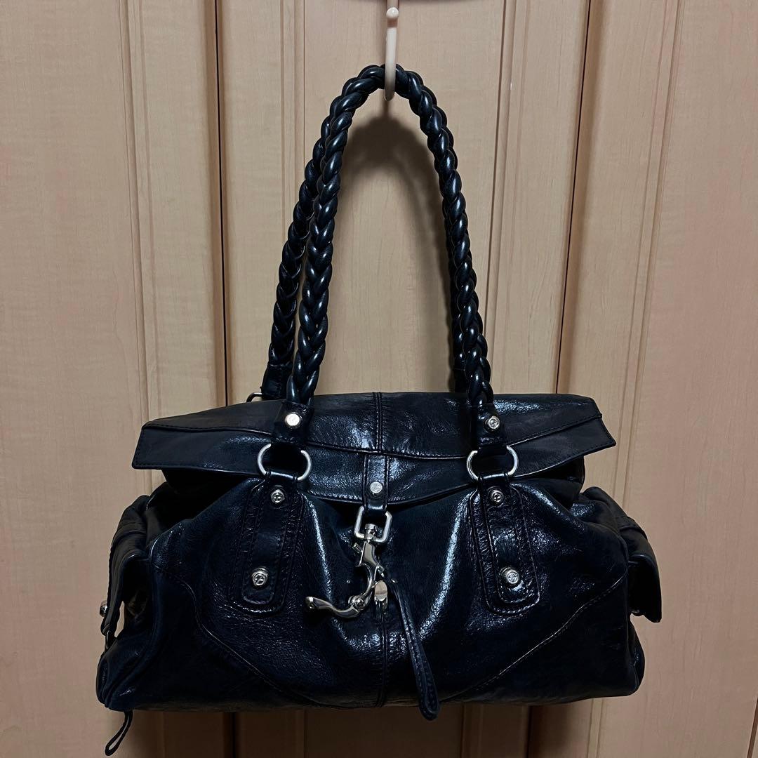 フランチェスコビアジア 編み込みハンドル レザーバッグ y2k 本革