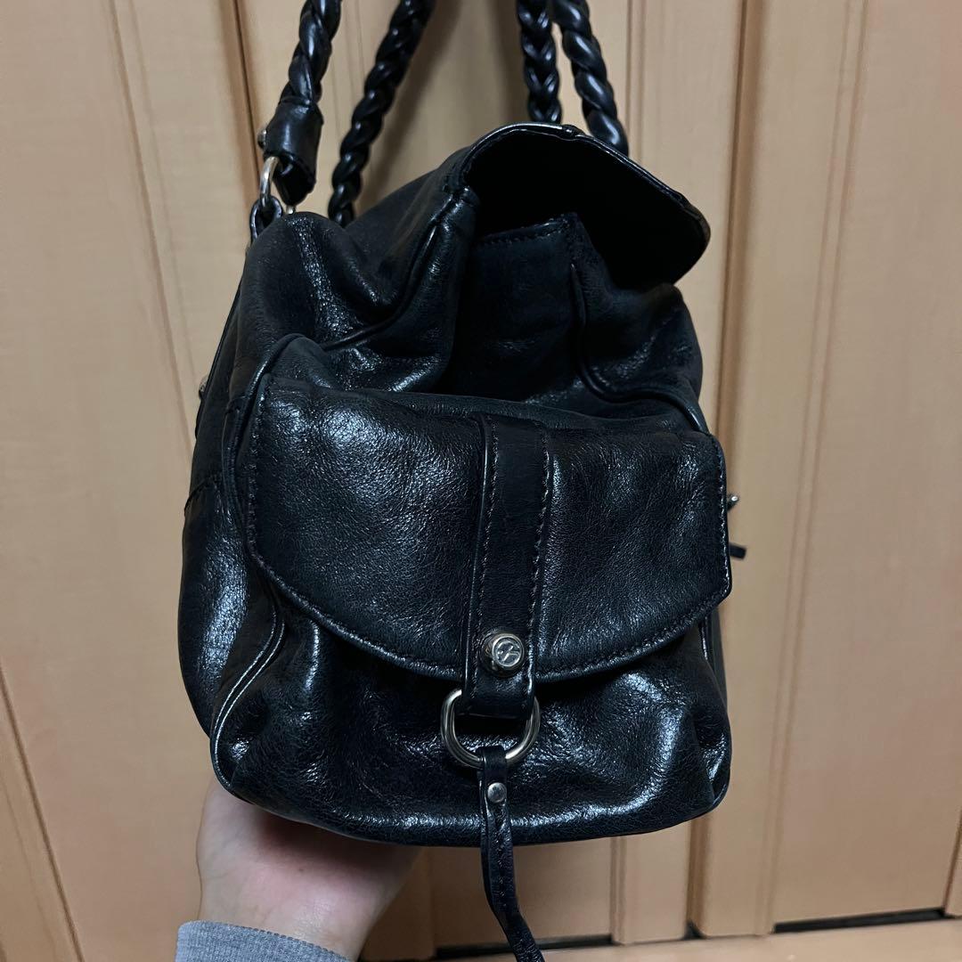 フランチェスコビアジア 編み込みハンドル レザーバッグ y2k 本革