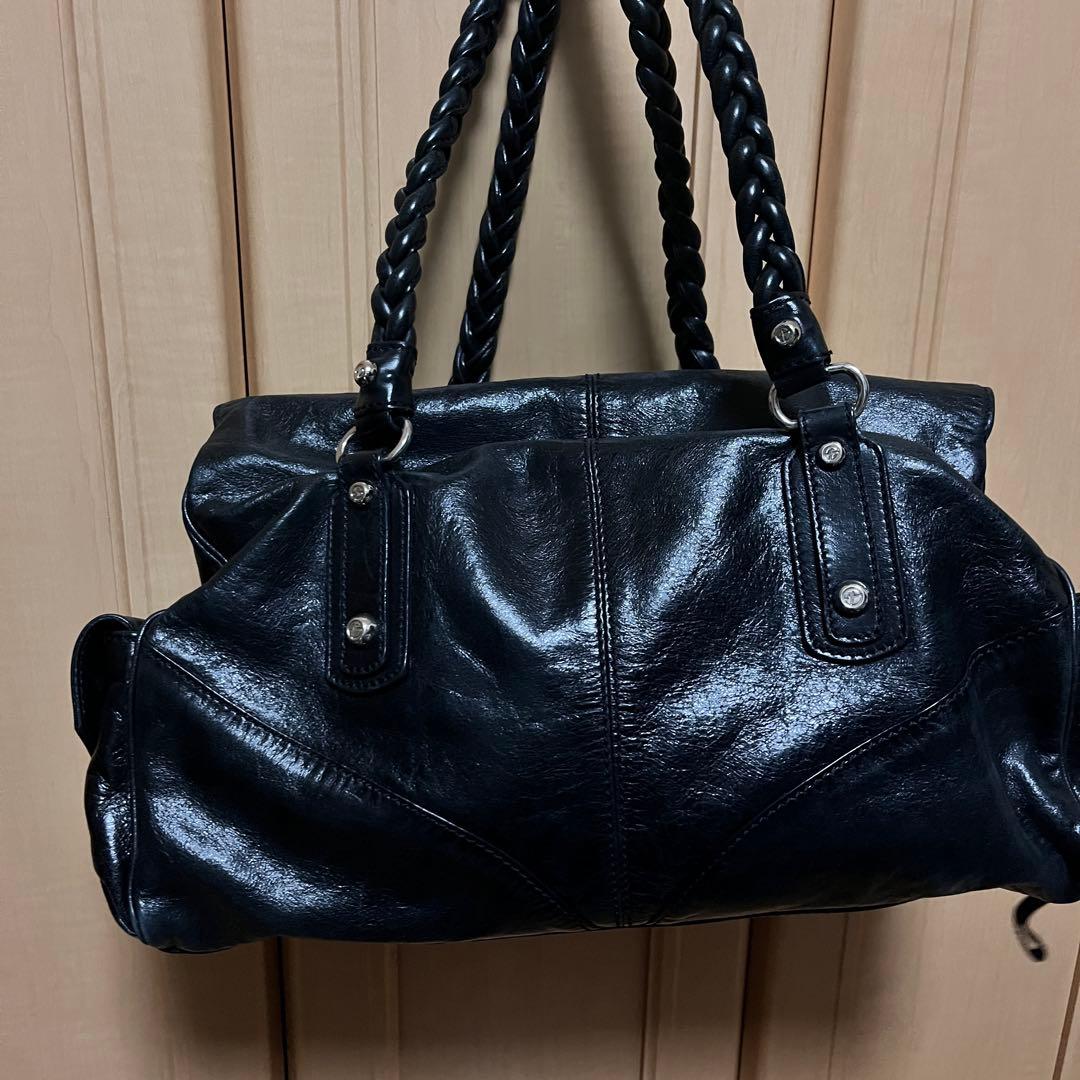 フランチェスコビアジア 編み込みハンドル レザーバッグ y2k 本革