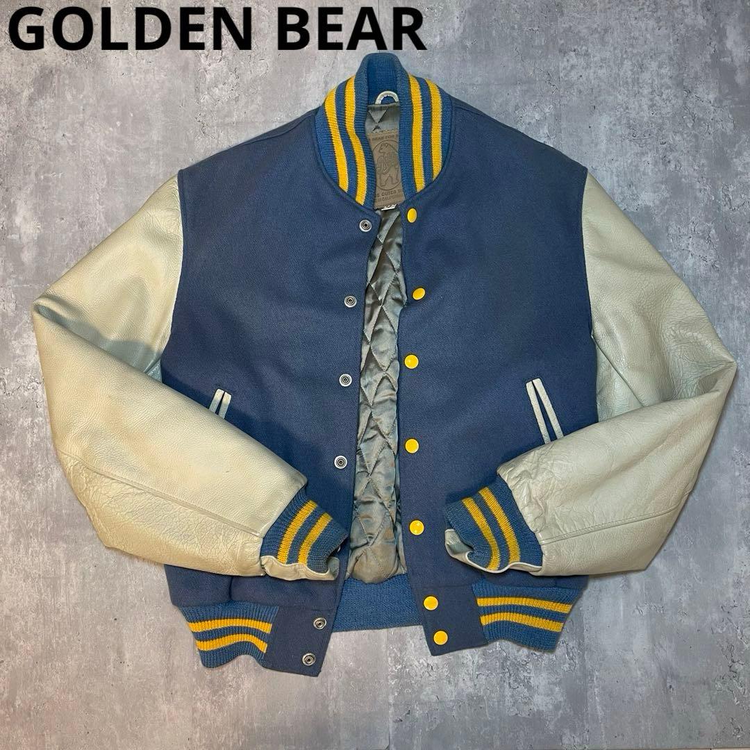 GOLDEN BEAR】 80s ゴールデンベア スタジャン USA製 袖革 - メルカリ