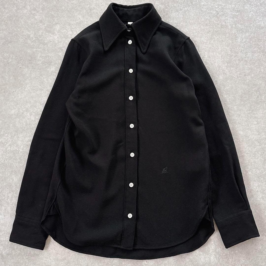 マディソンブルー ハイカラーマダムウールシャツ ブラック ウール B