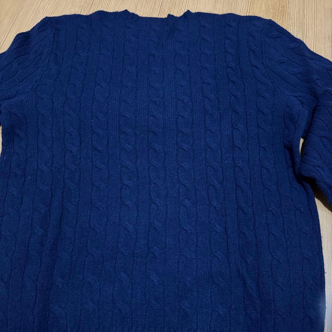 POLO RALPH LAURENカシミヤ混ケーブルニット ネイビー 1回着用 - メルカリ