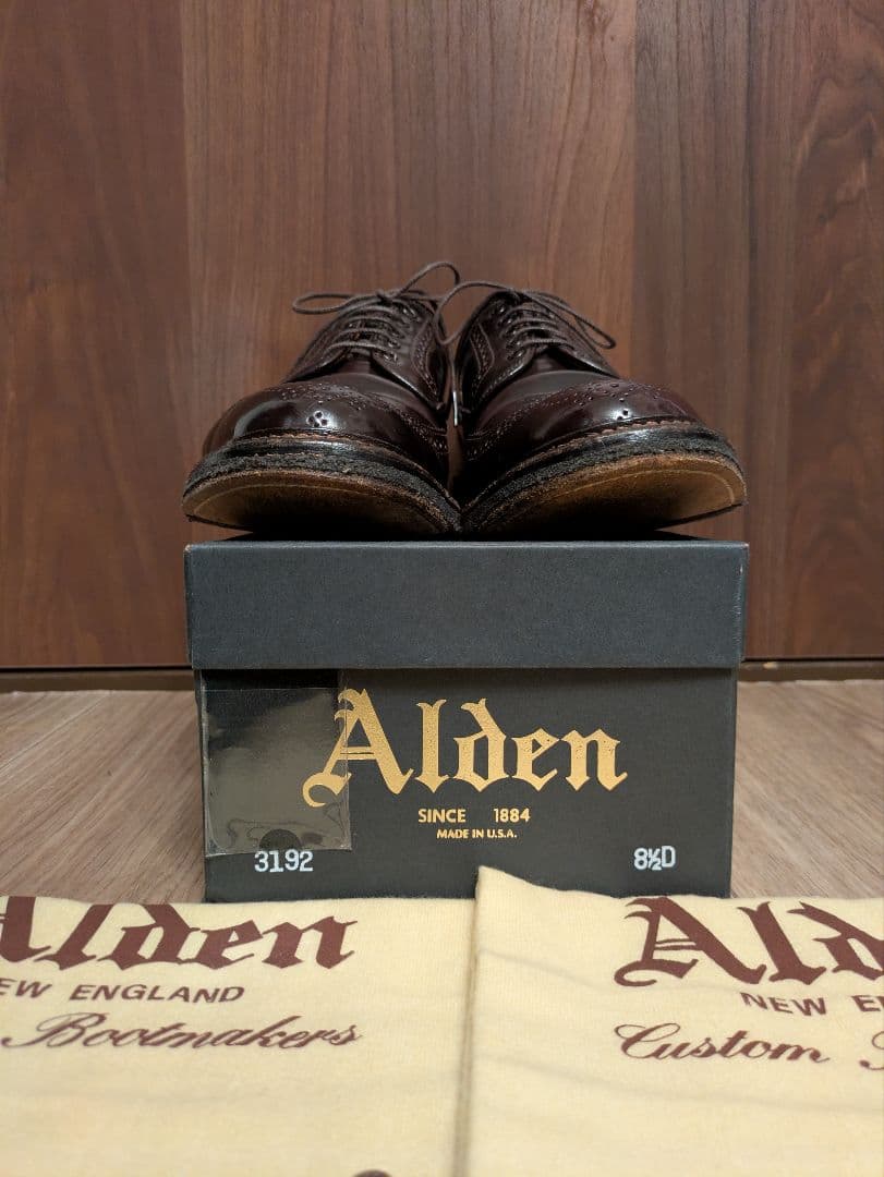 ♪*¥様 ALDEN 3192 8.5D ウイングチップ コードバン