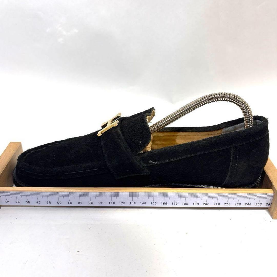 ✨人気✨　エルメス　HERMES モカシン　スウェード　ブラック　23.5cm