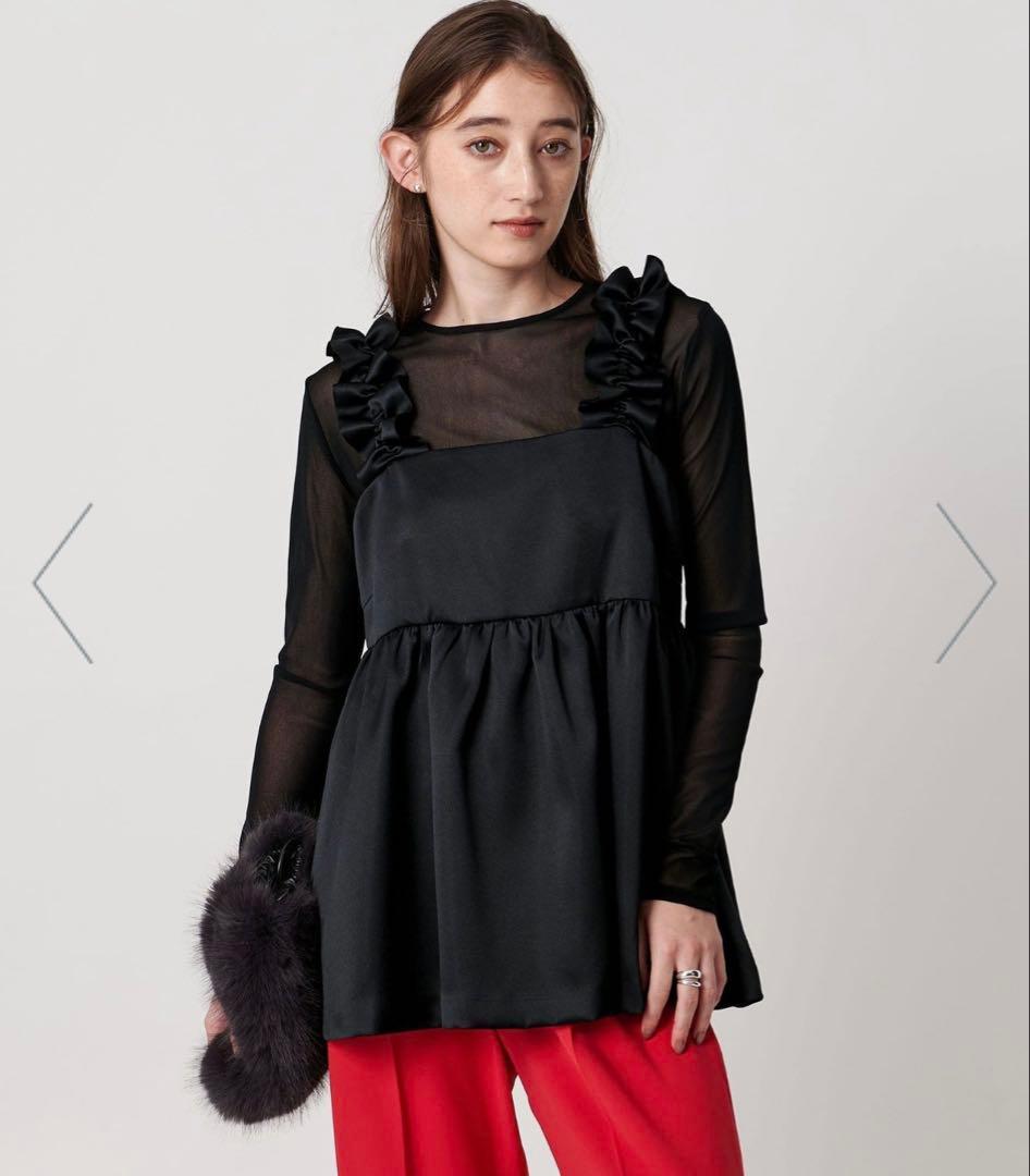 最終価格　ユナイテッドアローズ　ギャザー サテン キャミソール -ウォッシャブル