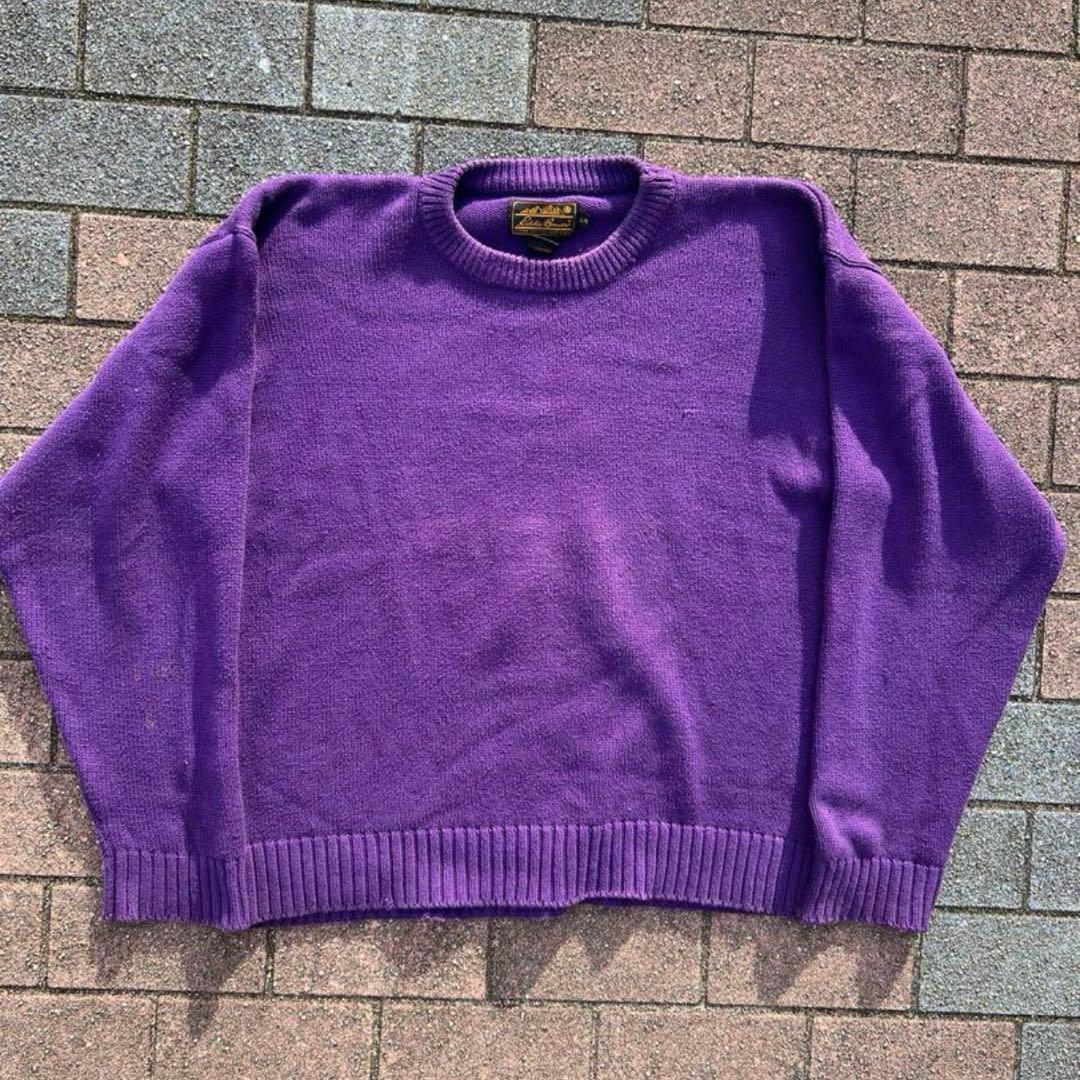 Eddie Bauer 80s 90s 黒タグ コットンニット 90's Eddie Bauer ケーブル編み コットンニット 