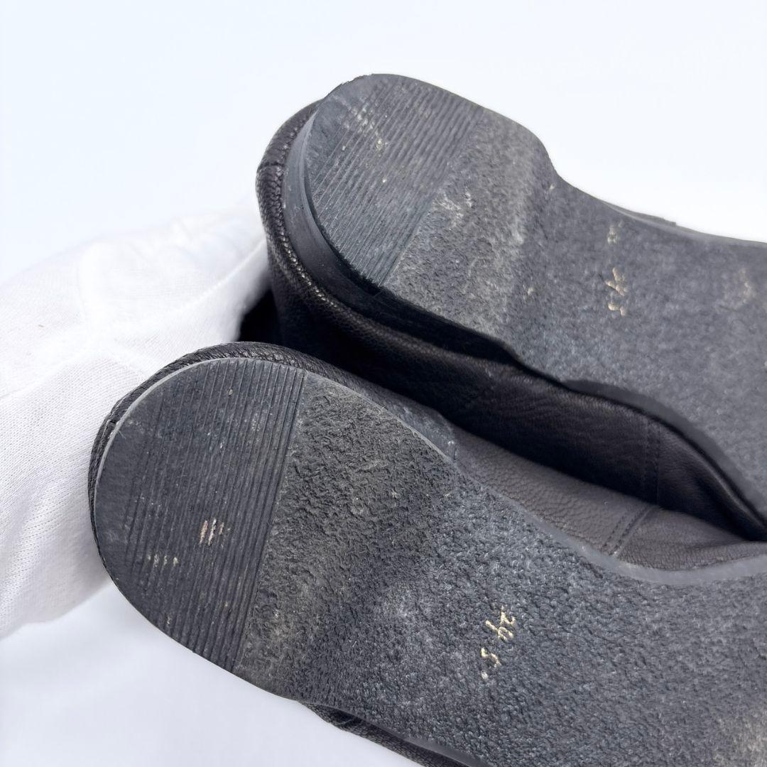 ヨーガンレール レースアップパンプス 革靴 24.5cm レザー 黒 フラット