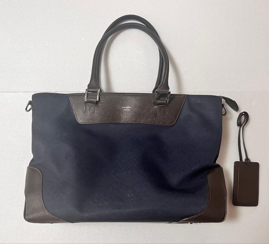 ペッレモルビダ キャピターノ ビジネスバッグ 2way レザー ネイビー