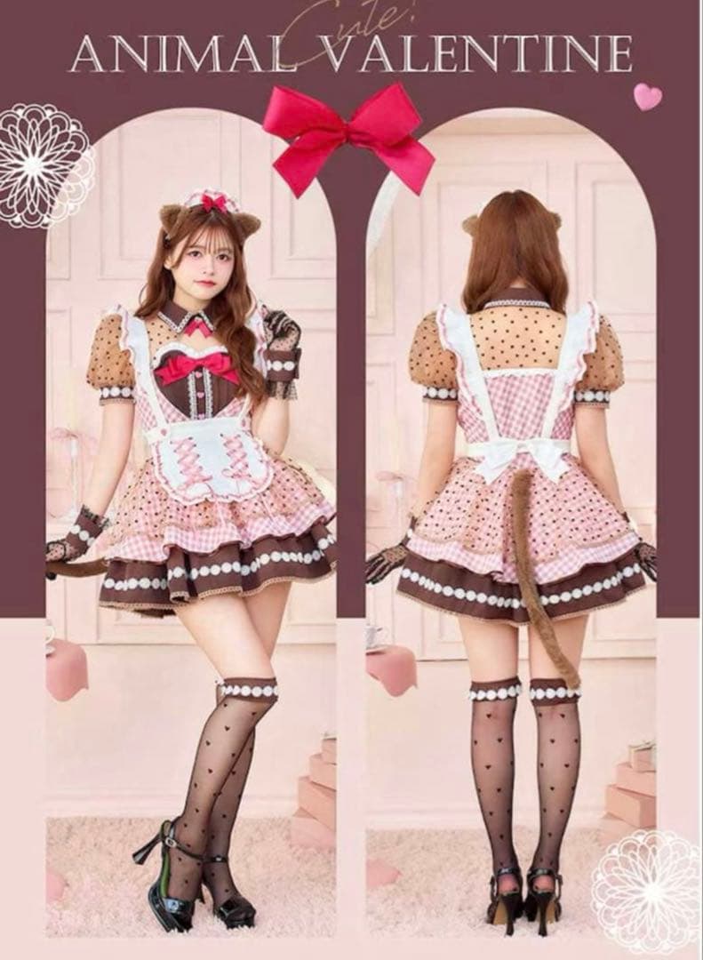 malymoon ラブハートブラウニーキャットメイド バレンタイン コスプレ